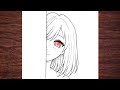 رسم سهل رسم فتاة أنمي بسهولة رسم بنت كيوت رسم إنمي سهل
