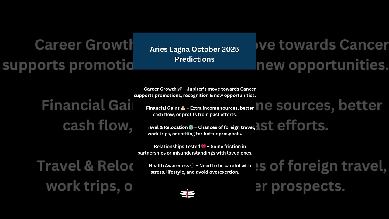 Aries Lagna October 2025 Predictions 🌟 Career, Money, Love & Health | Vedic Astrology