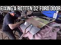 Repairing The Rotten Driver’s Door On The 1932 Ford Schroll 5 Window Coupe!!!!!