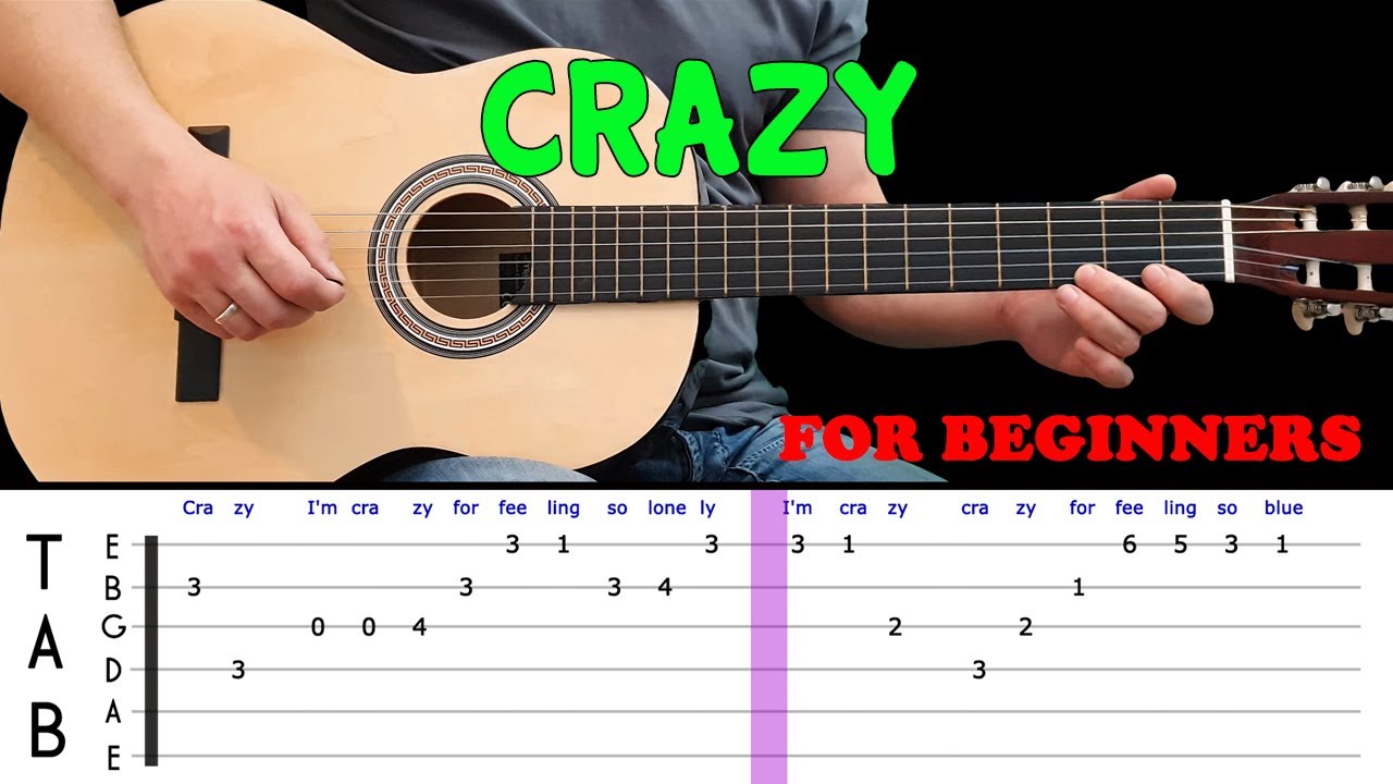 CRAZY Easy guitar melody lesson for beginners (with tabs) Patsy