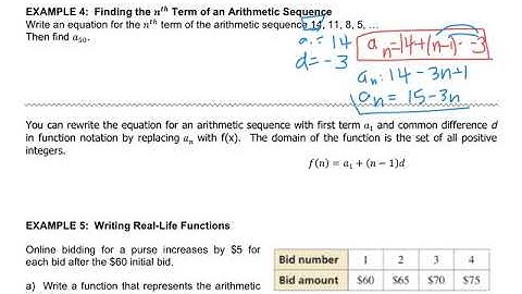 Algebra - 4.6 Arithmetic sequences