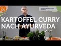 Ayurvedisches kartoffel curry als hauptgericht nach dem heilfastenkurhaus schrding