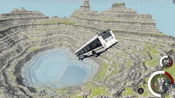 Beamng Drive Bus Crash - WentWard DT40L Police Bus vs Leap of Death Map, Jumping off a Huge Cliff