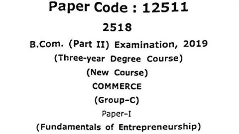 B.com 2 Fundamentals of Entrepreneurship||Fundamentals of Entrepreneurship B.com 2nd year mjpur