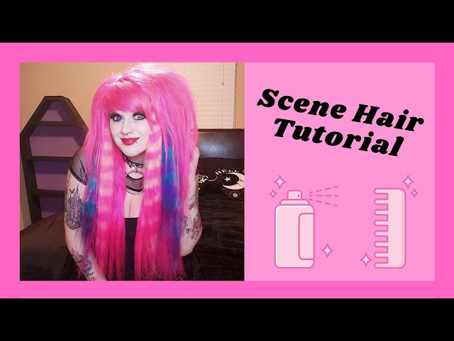 Short scene hair extensions [White/Pink bands]