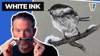 Drawing with White and Black Ink - Snow Bird by Drawing & Painting - The Virtual Instructor 13,233 views 5 months ago 21 minutes
