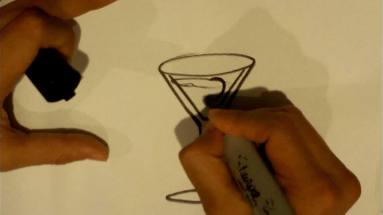 How to Draw a Martini Glass Easy Drawings YouTube
