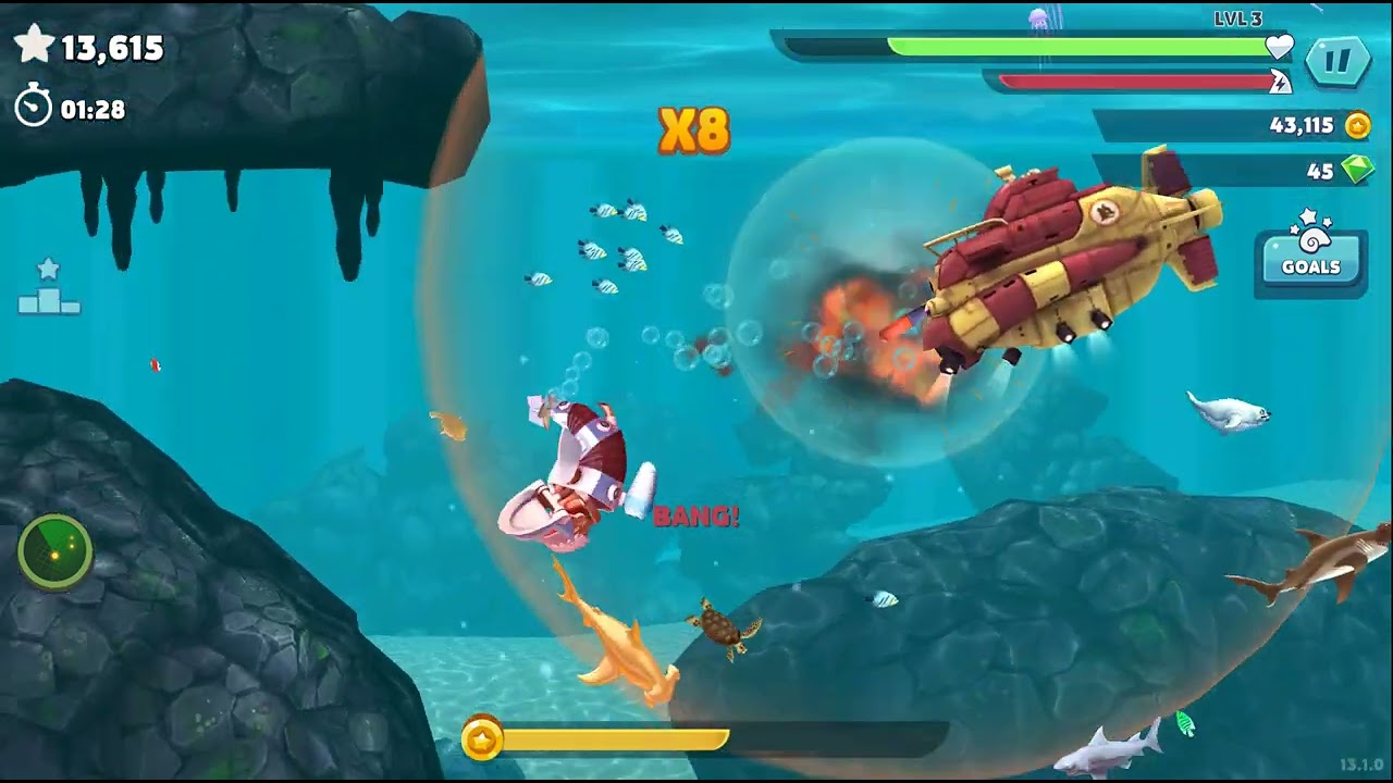 Hungry Shark Evolution Robo Shark Gameplay 4k