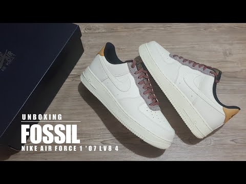 NIKE Air Force 1 &rsquo;07 LV8 4 Fossil UNBOXING + CLOSER LOOK #AF1 #unboxing