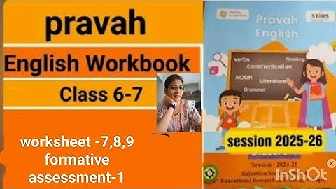 Pravah English workbook class 6-7 session 2025-26 ll worksheet -7,8,9 formative assessment -1 ll