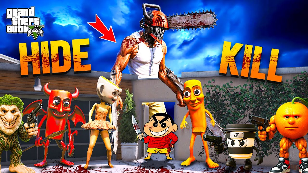 GTA 5: Chainsaw Franklin Vs All Brainrots Army Deadly Hide & Kill in Gta 5 GTA 5: Chainsaw Franklin Vs All Brainrots Army Deadly Hide & Kill in Gta 5