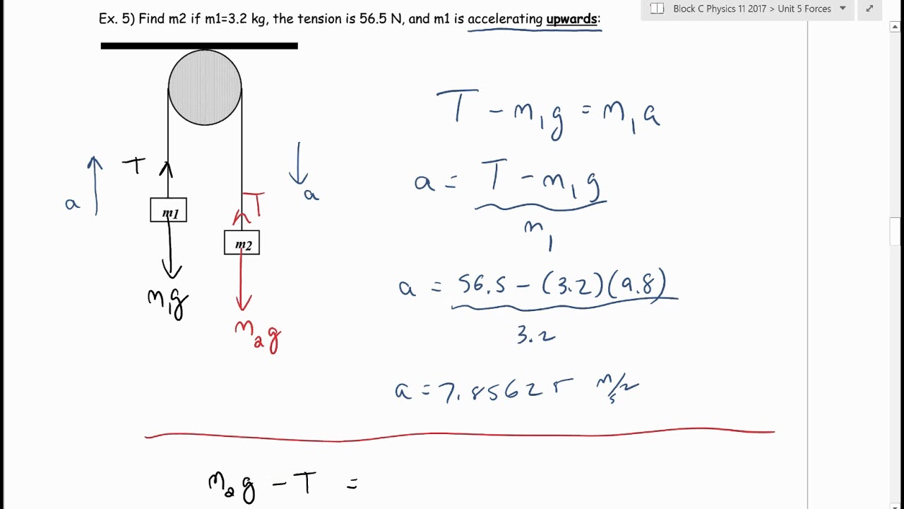 Physics 11 U5L8 The Atwood Machine Part 2 YouTube