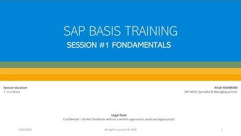 SAP Basis Training | Session #1 - Part 1 (Darija)