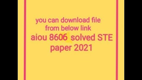 aiou 8606 solved STE paper 2021