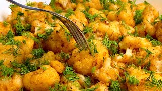 Incredibly delicious cauliflower with garlic. Very simple recipe! Healthy and fast