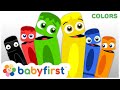 Learn colors w color crew  green red yellow black blue  orange  coloring for kids  baby first tv