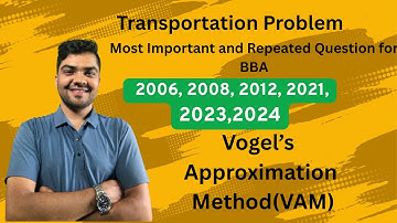 Data analysis and modeling 2021/23/24 transportation problems important question answer for 10 marks