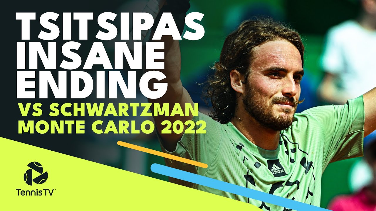 INSANE Stefanos Tsitsipas Dive And Match Point vs Diego Schwartzman Monte Carlo 2022