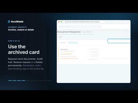 How to archive, restore or delete a document request
