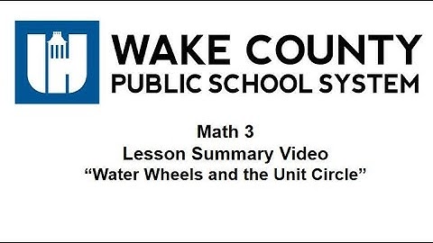 M3 U8 Lesson 9 Water Wheels and Unit Circles Summary Video