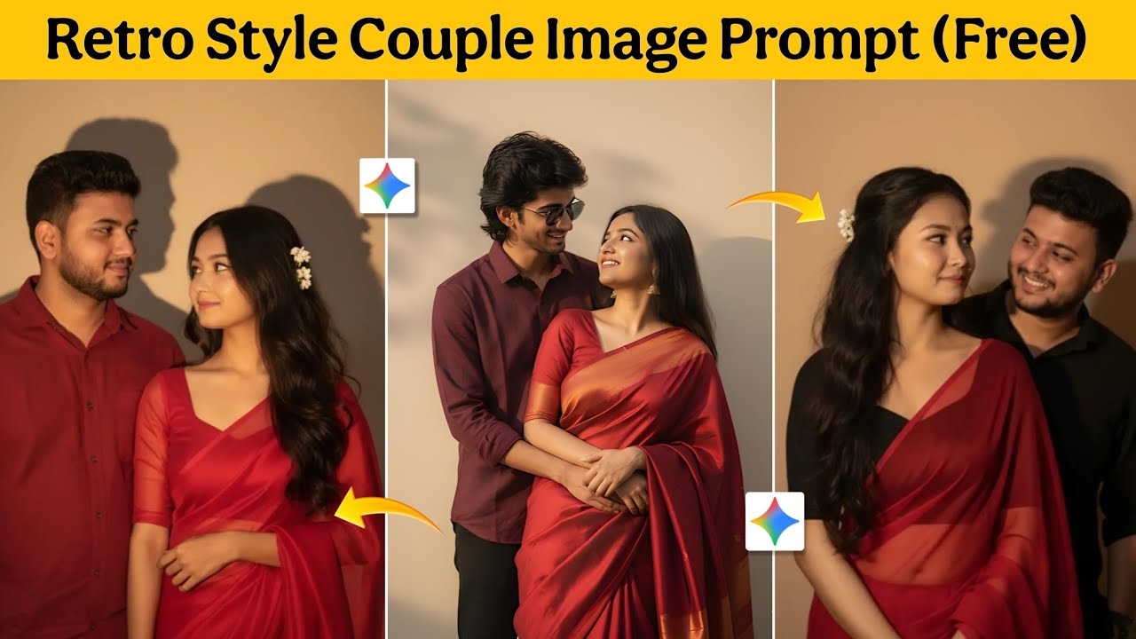 Gemini Ai Retro Couple Photo Editing | Ai Retro Style Vintage Photo Editing Prompts | Ai Retro Image
