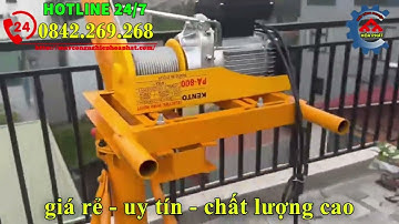 Khung cẩu xoay 360 độ 500kg kết hợp tời điện mini PA800.Cẩu xoay 360 độ 1 tấn.Tời điện xây dựng rẻ.