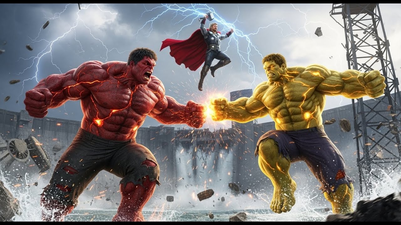 Red Hulk vs Yellow Hulk Epic Battle | Thor’s Unexpected Save Changes ...