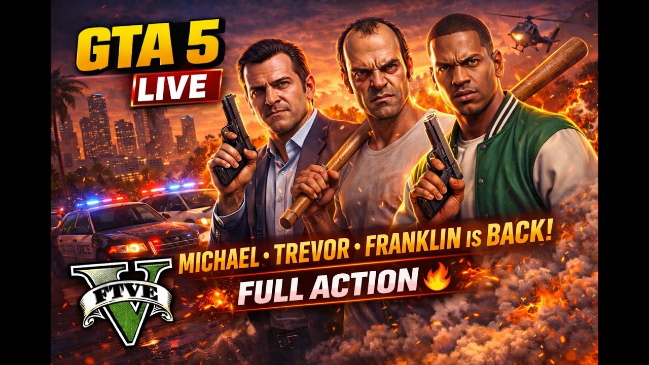 GTA 5 LIVE Gameplay 🔥 | Michael, Franklin & Trevor  Stream #shortsfeed #shortslive  #shorts  #live