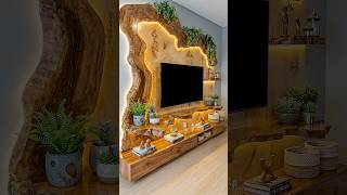 Beautiful TV panel made from rustic wood — an incredible work of art for your living room.