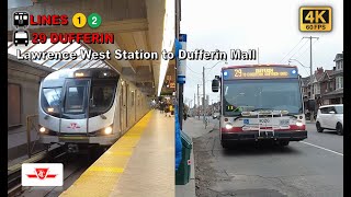 TTC POV Walk: Lawrence West Station to Dufferin Mall Via Spadina Station