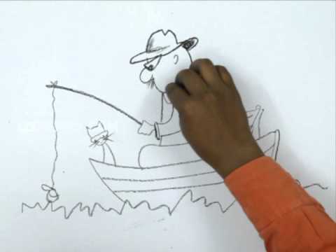 How to Draw a Man Fishing - YouTube