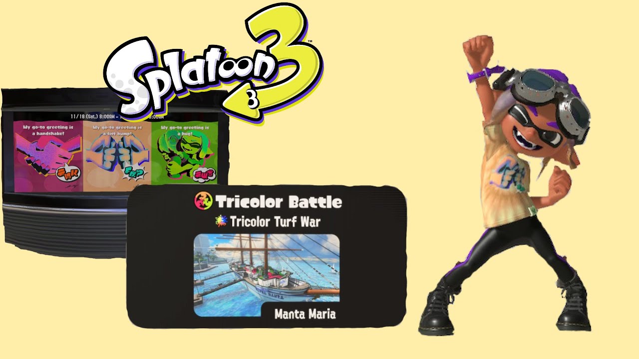 Splatoon 3 Handshake Vs Fist Bump Vs Hug TriColor Battle Open Matches splatoon-3-handshake-vs-fist-bump-vs-hug-tricolor-battle-open-matches