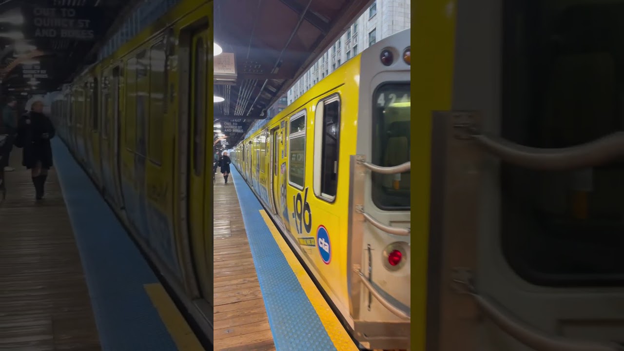 CTA Kimball bound Brown line arriving at Quincy Station 