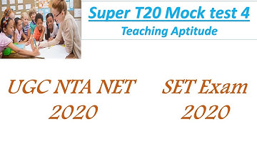 Super T20 Mock Test 4 | Teaching Aptitude | UGC NET/SET 2020 Exam preparation