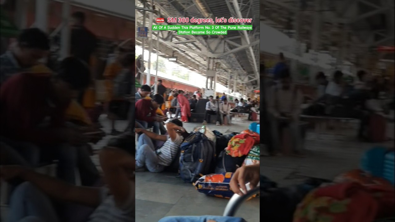 All Of A Sudden This Platform No. 3 Of The Pune Railways Station Became So Crowded, Pune, India.