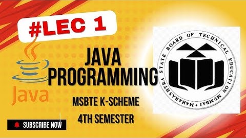 Java Programming Lecture 1 | Unit 1 | K scheme | |Diploma MSBTE Polytechnic#msbte #diploma #java