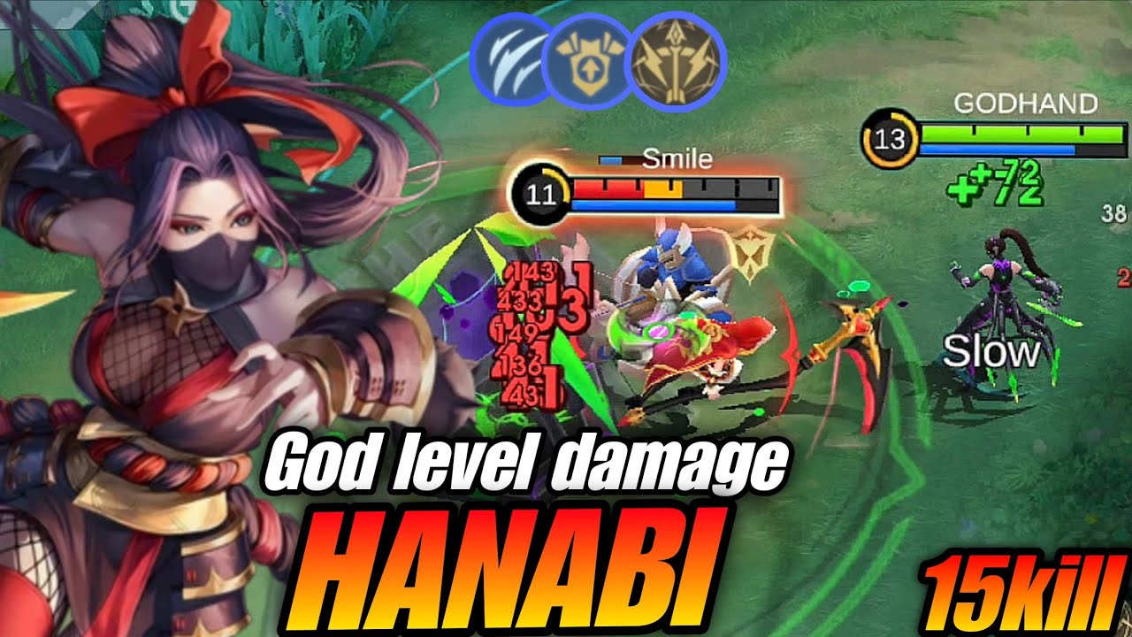 Hanabi god level damage !! 15kills !! insane damage dealer - MLBB