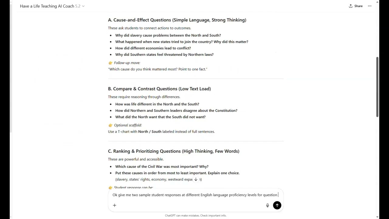 More Questioning Strategies - Reducing Language Load But Not Reasoning