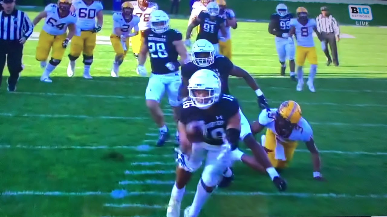 Brandon Joseph End Zone Interception Against Minnesota