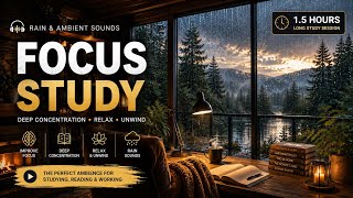 Rainy Cabin Study Session 🌧️📚 | Alpha Waves & Ambient Music for Deep Focus | 1.5 Hours