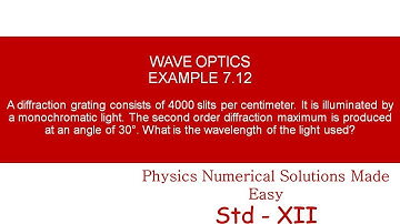 STANDARD XII- WAVE  OPTICS  - EXAMPLE 7.12
