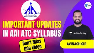 Important Updates In Aai Atc Syllabus  Dont Miss This   Avinash Sir    At 130 Pm