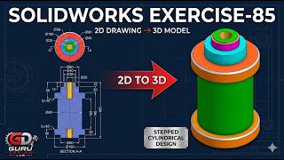 Details SOLIDWORKS Exercise 85 | 2D Drawing to 3D Model | Stepped Cylindrical Part Design News