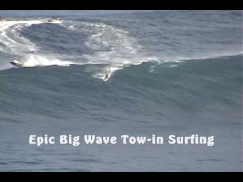 Epic Big Wave Tow in Surfing at Jaws, Maui Decembe...