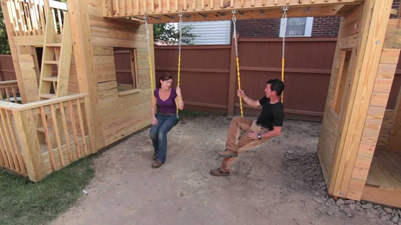 How to build a serious backyard wood playset! - YouTube