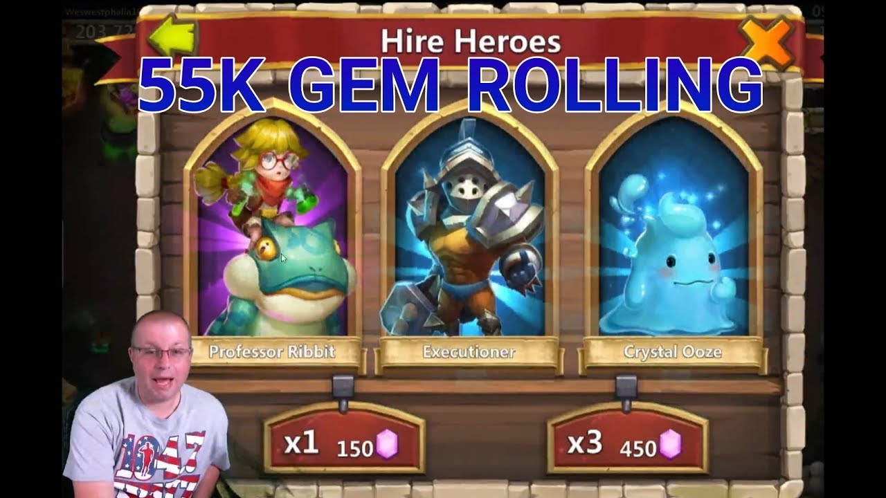 Castle Clash 55K Gem Rolling Hero Collector
