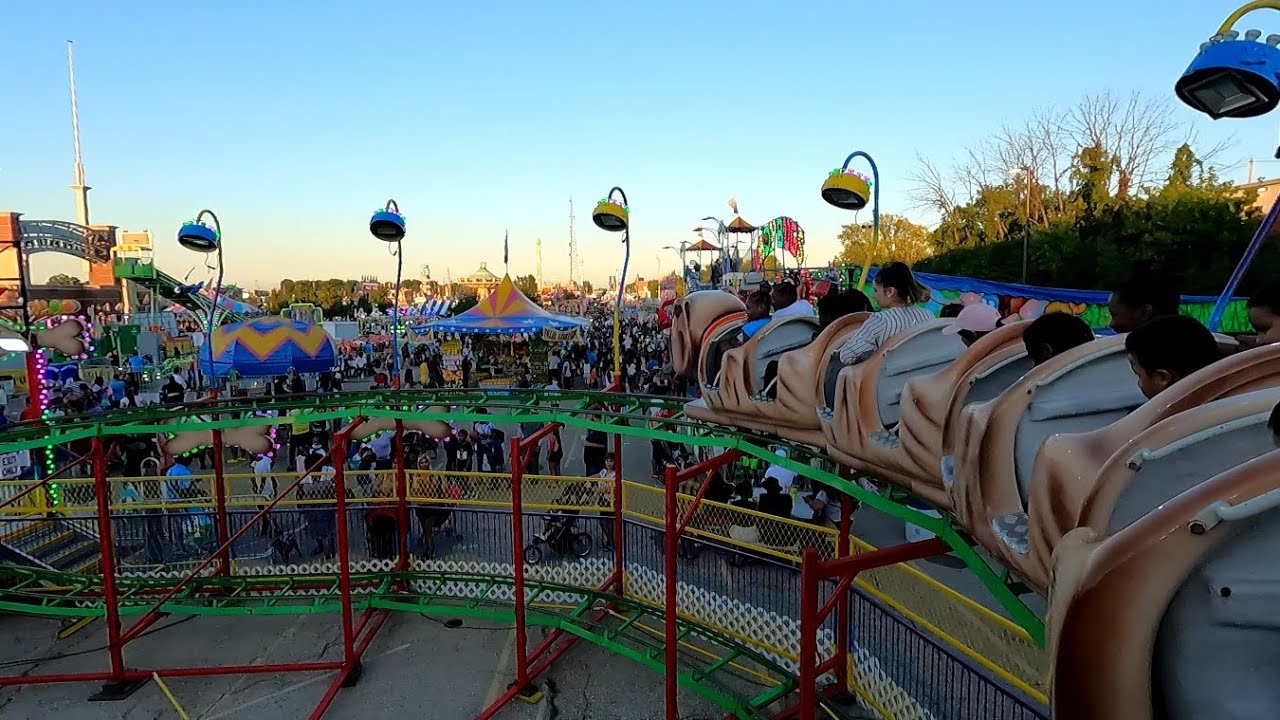 Wacky Worm coaster (on-ride) at Wisconsin State Fair (August 15th, 2021)
