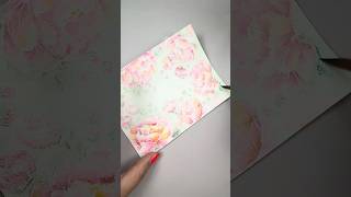 Peony Border watercolor painting