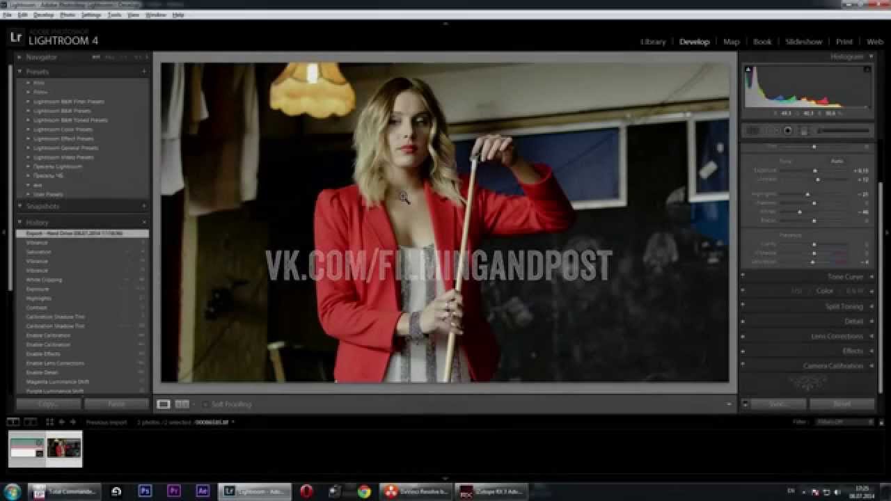 Davinci Resolve 11 видеоурок - перенос коррекций из Lightroom