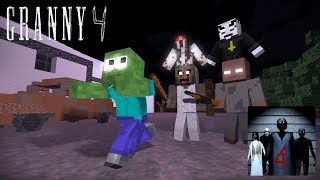 MONSTER MOBS GRANNY 4 THE REBELLION ESCAPE CHALLENGE MINECRAFT ANIMATION